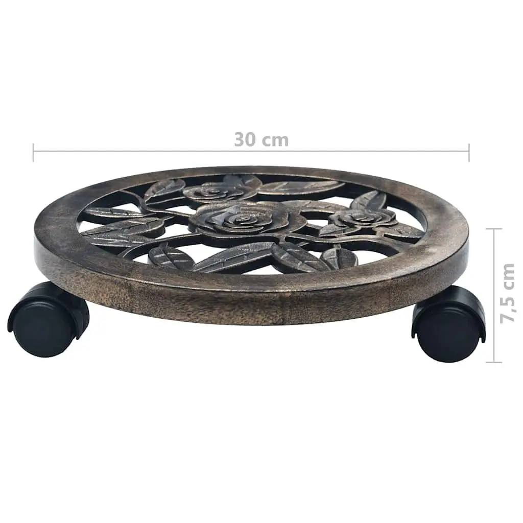 Plant Trolleys 6 Pack 30cm Rolling Casters Garden Pot Stand Caddies