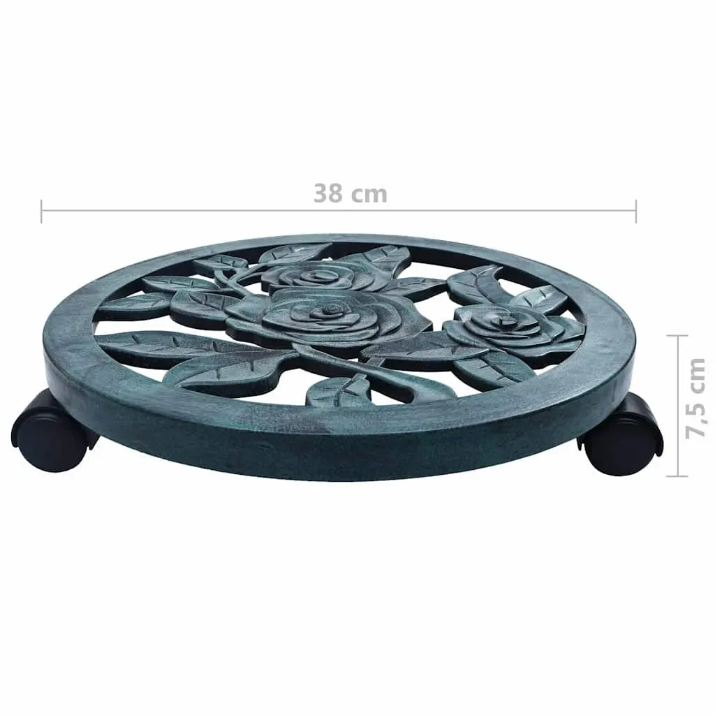 Green Plant Trolleys 6 Piece Set with Casters
