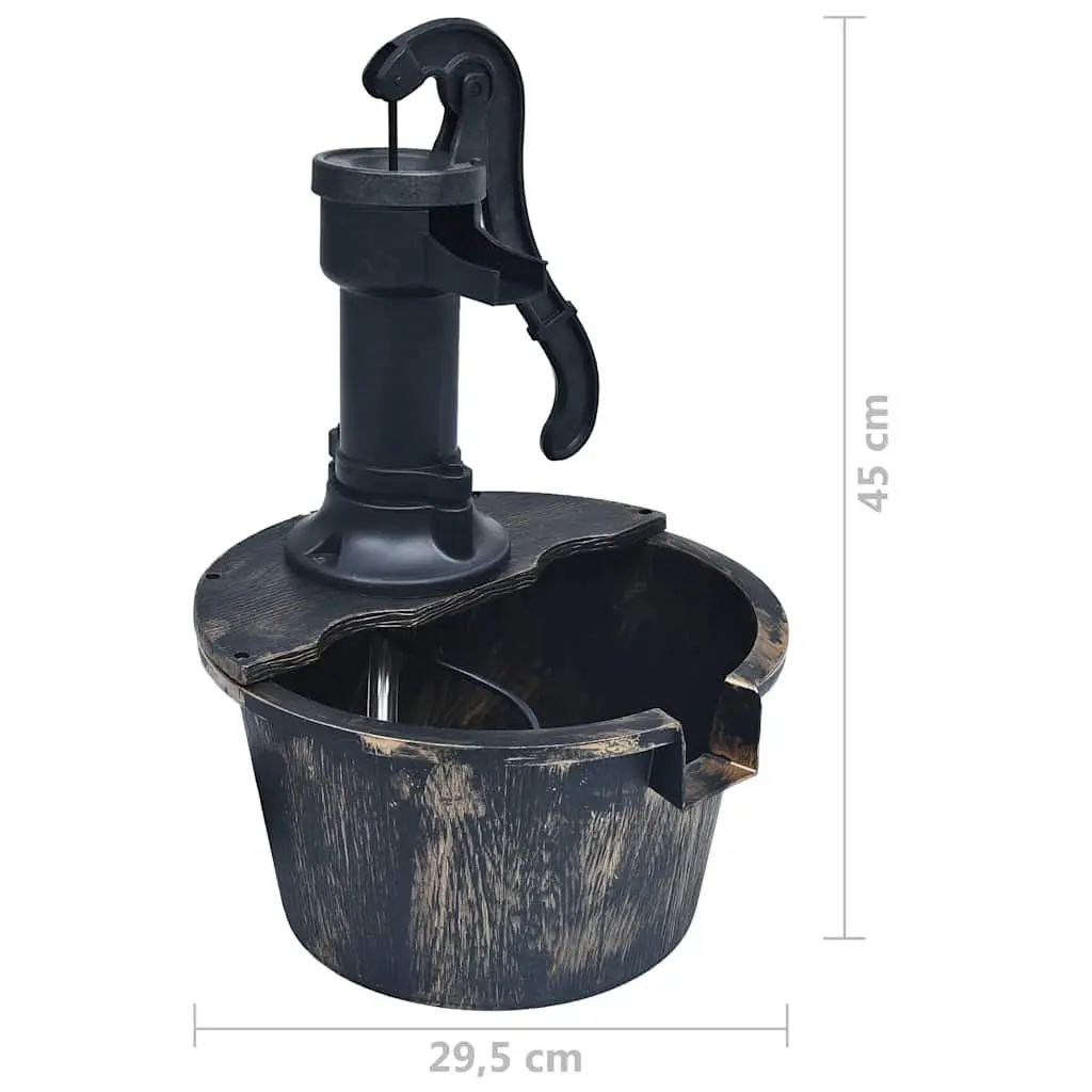 Garden Water Fountain PP Brown Outdoor Patio Decor Rustic