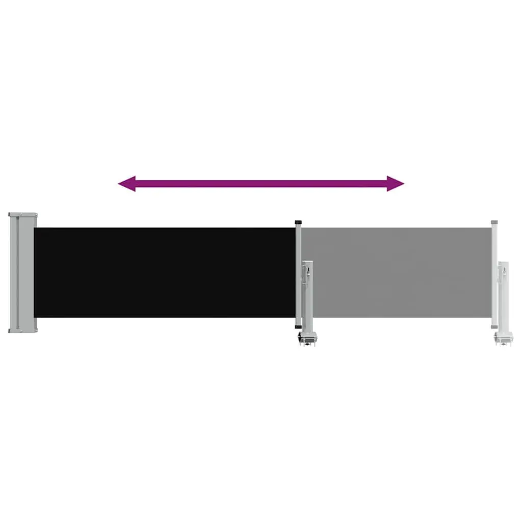 Retractable Side Awning Polyester 60x300 cm Black