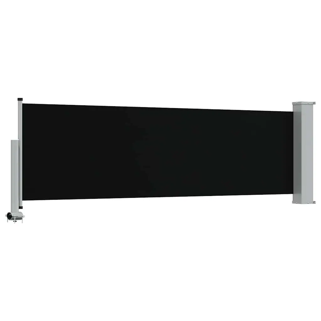 Retractable Side Awning Polyester 80x300cm Black