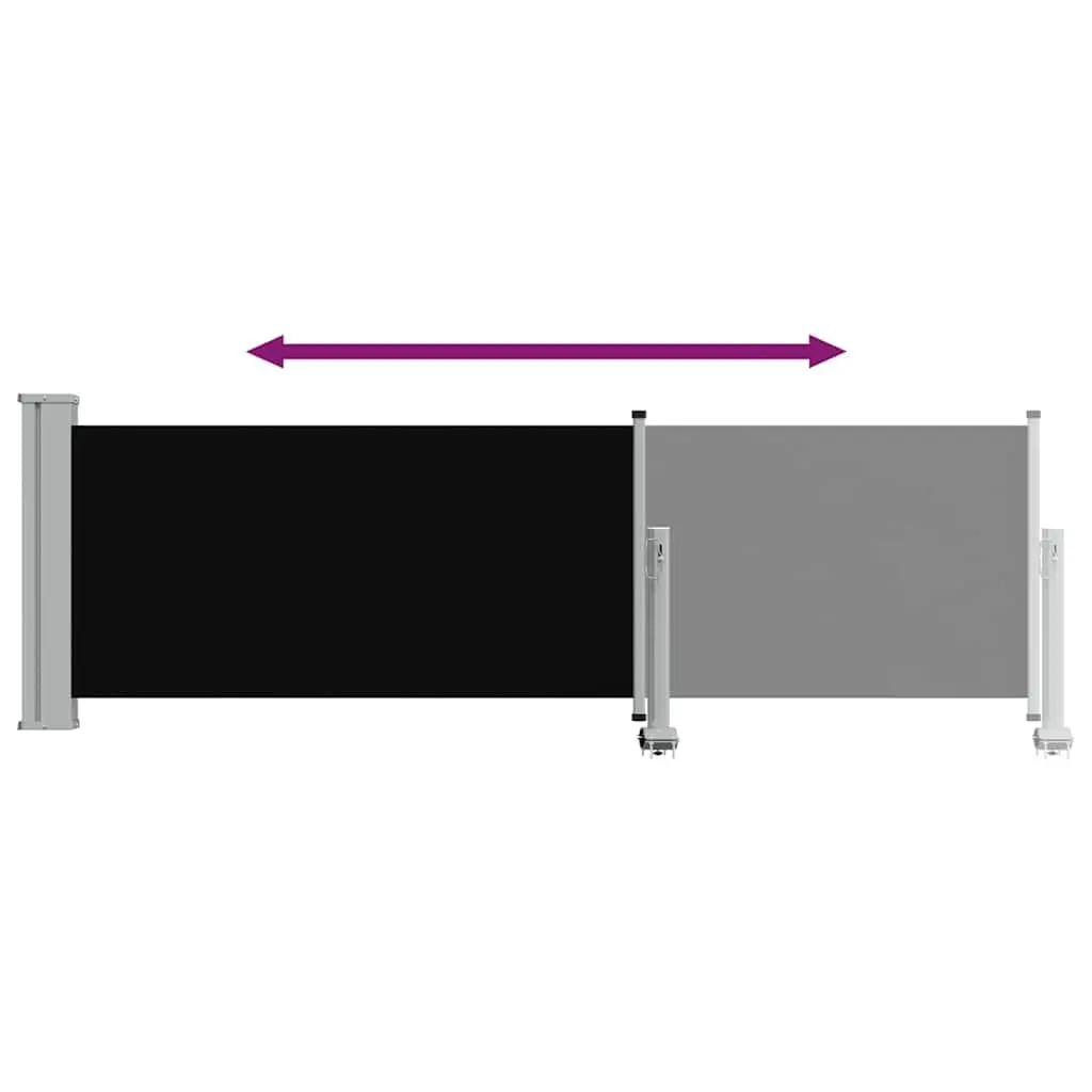 Retractable Side Awning Polyester 80x300cm Black
