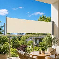 Retractable Side Awning 80x300 cm Cream for Outdoor Spaces