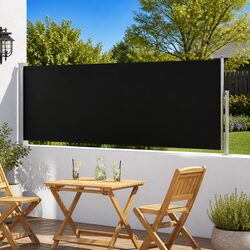 High-Quality Retractable Side Awning 100x300 cm Black