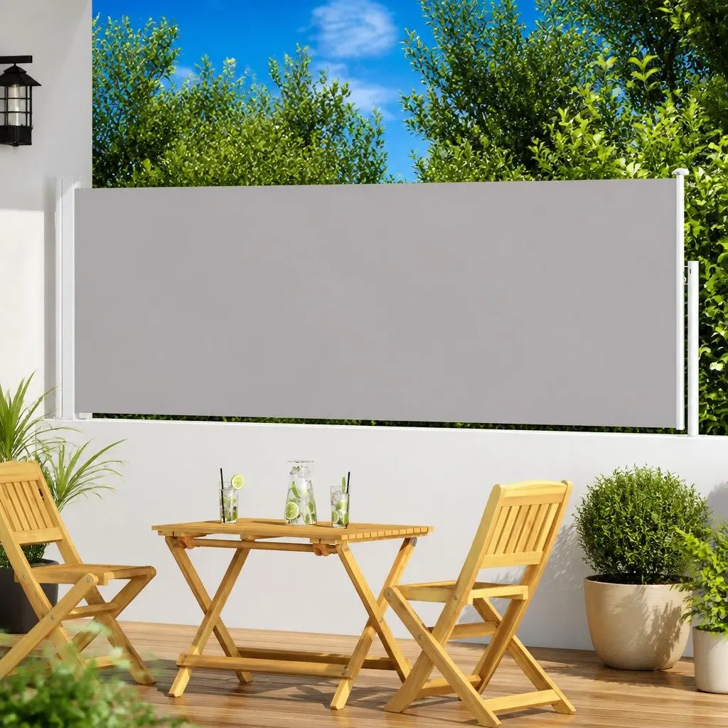 Retractable Side Awning 100x300 cm Grey Sunshade