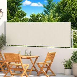 Durable Cream Retractable Side Awning 100x500cm