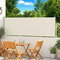 Durable Cream Retractable Side Awning 100x500cm