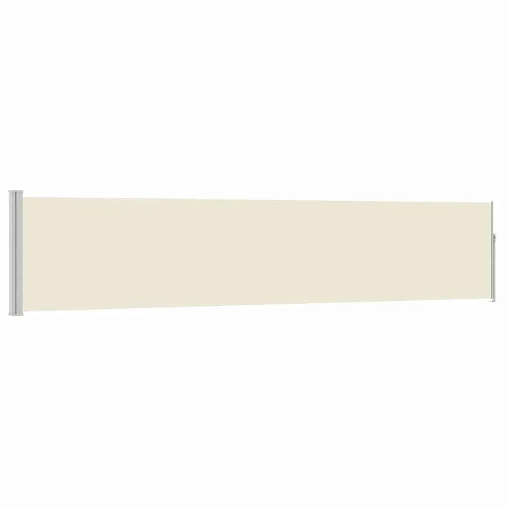 Cream Retractable Side Awning 100x500cm