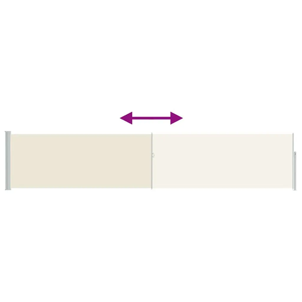 Cream Retractable Side Awning 100x500cm
