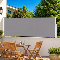 Durable Grey Patio Retractable Side Awning 100x500 cm