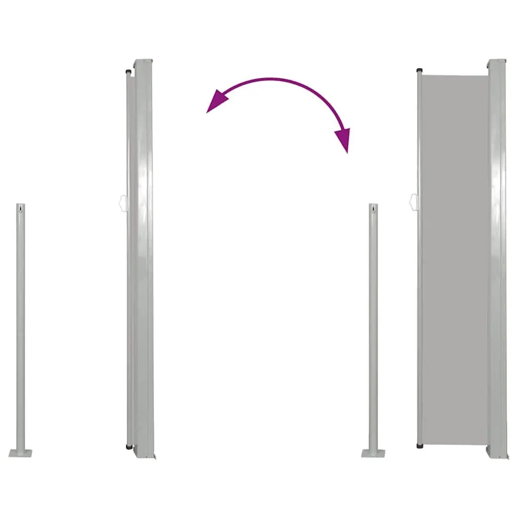 Grey Patio Retractable Side Awning 100x500 cm