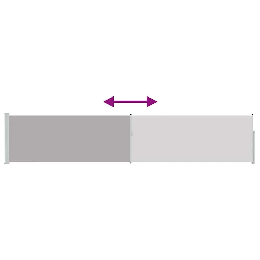 Grey Patio Retractable Side Awning 100x500 cm
