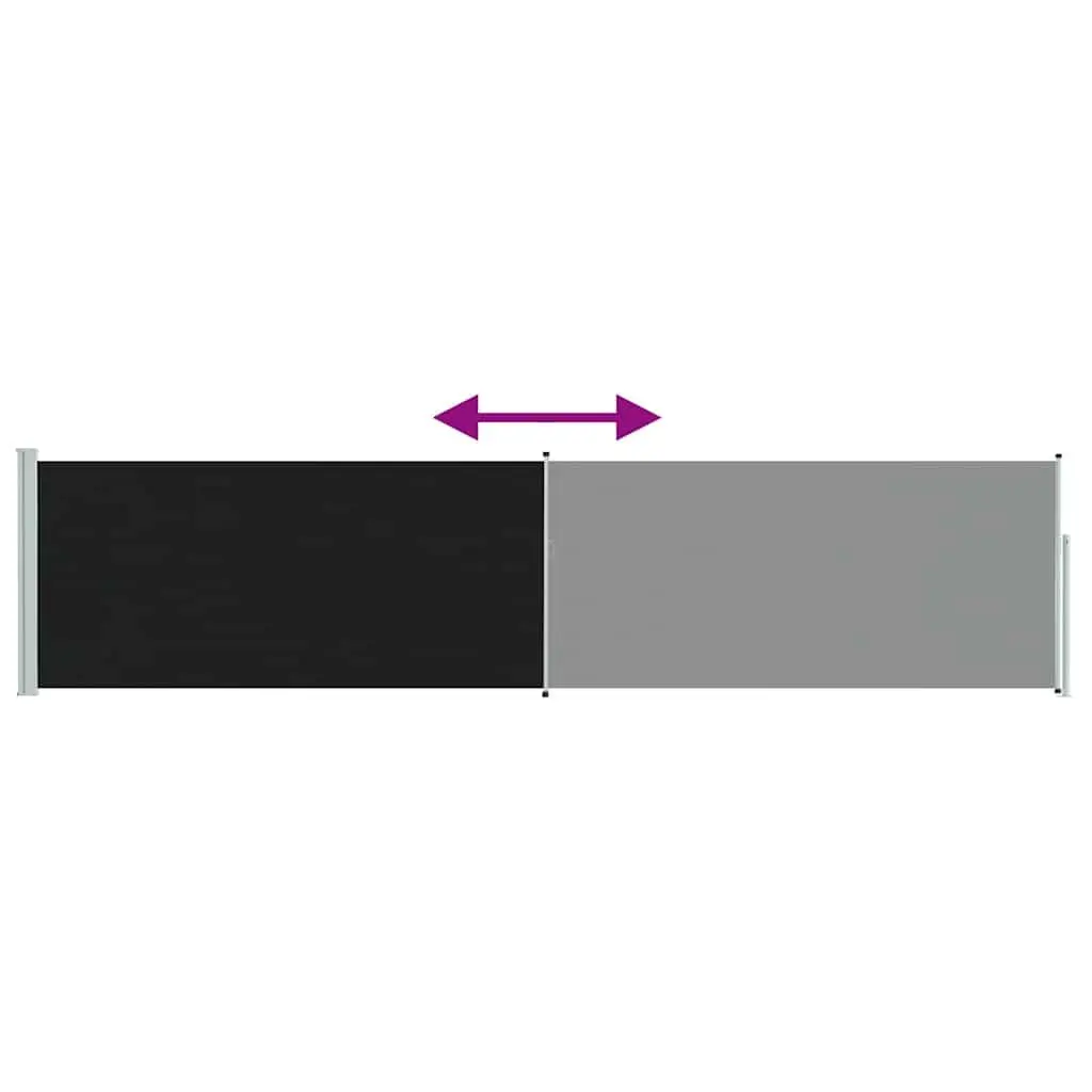 Retractable Side Awning Polyester 117x514cm Black