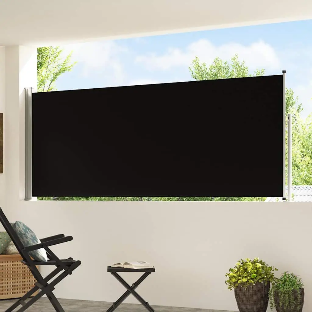 Retractable Side Awning Polyester 117x514cm Black