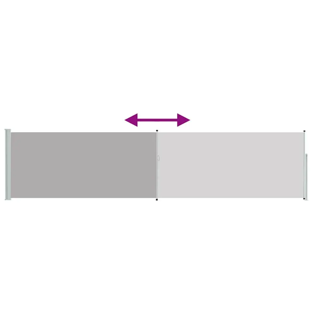Grey Retractable Side Awning 120x500cm