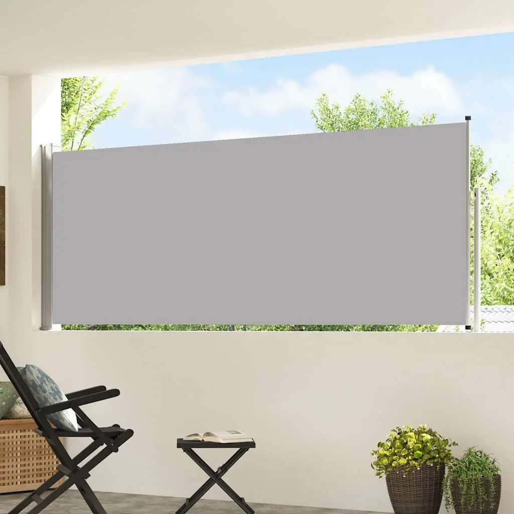 Grey Retractable Side Awning 120x500cm