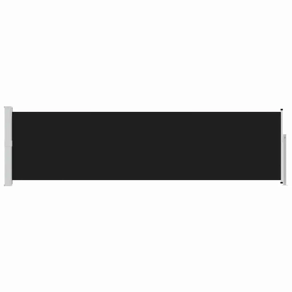 Black Retractable Side Awning 140x500 cm for Outdoor Privacy