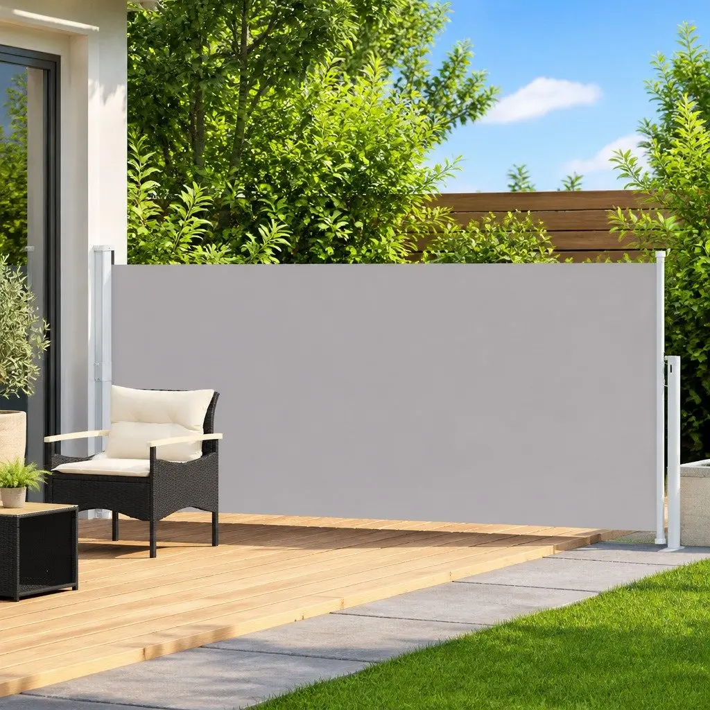 Retractable Side Awning with Steel Base for Outdoor Use