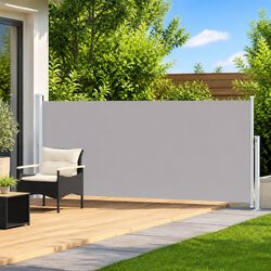 Retractable Side Awning with Steel Base for Outdoor Use