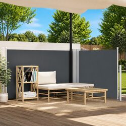 Sturdy Retractable Side Awning 100x600 cm Anthracite Shade