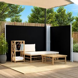 High-Quality Retractable Side Awning 140x600cm Black