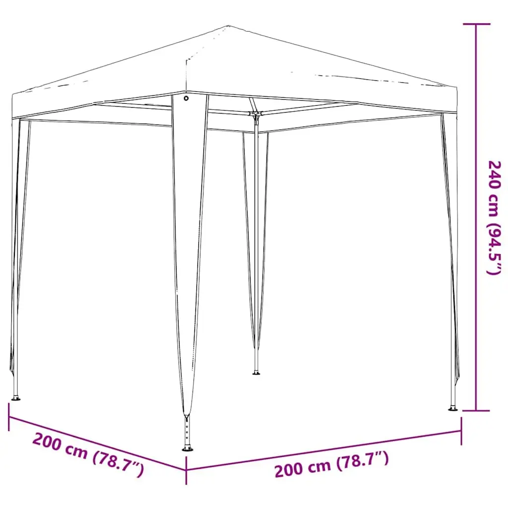 Party Tent Steel Frame 2x2m Anthracite Polyethylene Roof