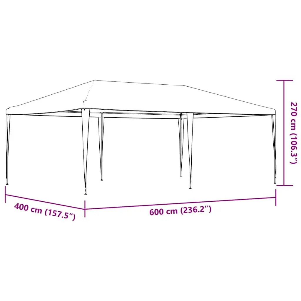 Anthracite Party Tent 4x6 m for Outdoor Events
