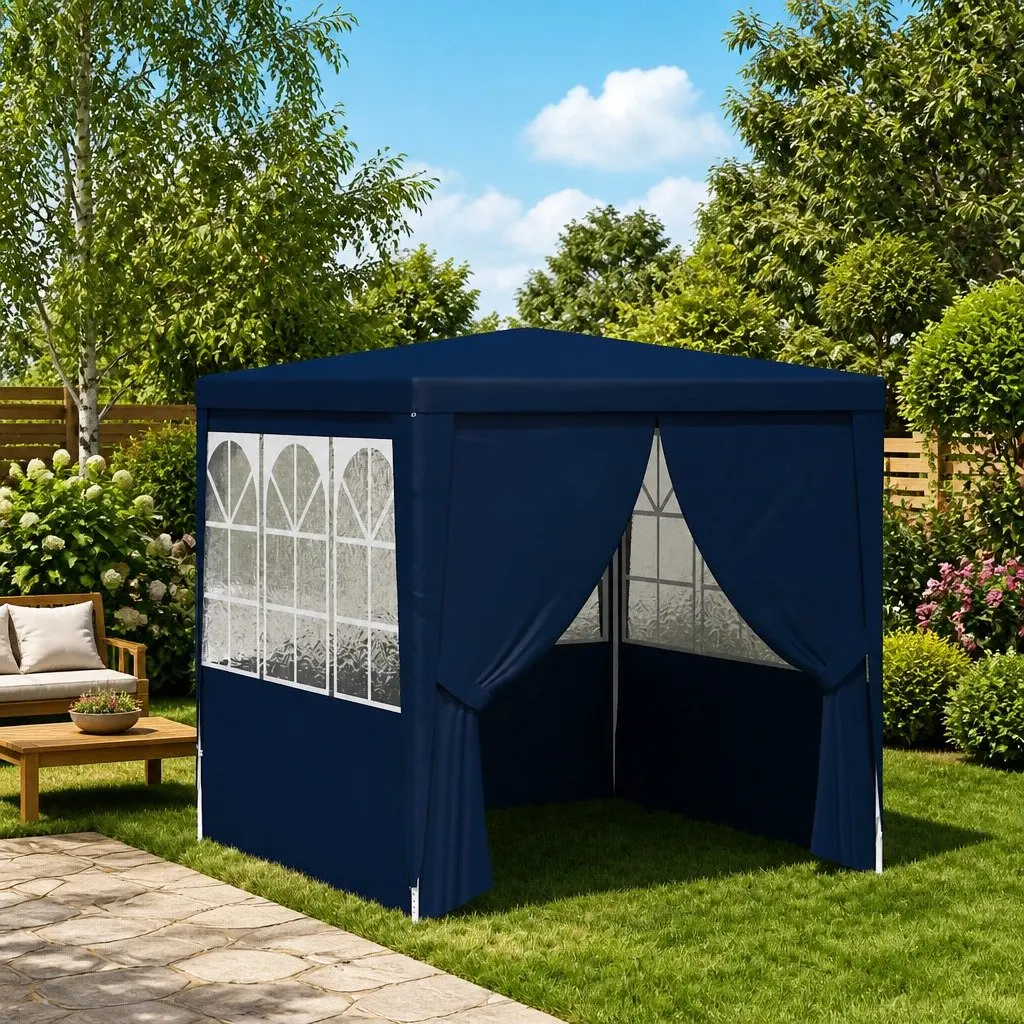 2.5x2.5m Party Tent with Blue Canopy