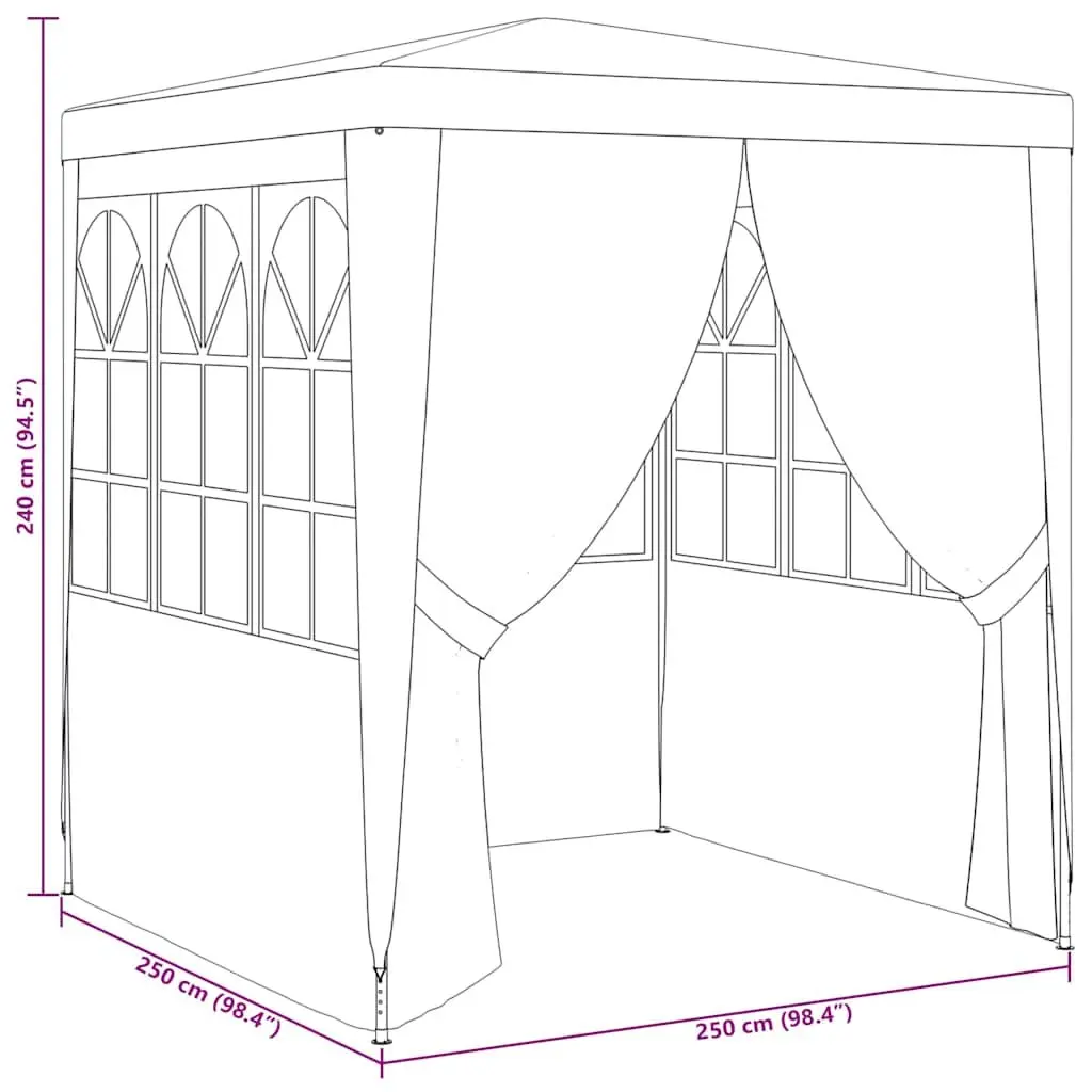 2.5x2.5m Party Tent with Blue Canopy