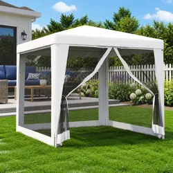 Durable 2.5x2.5m Party Tent with Mesh Sidewalls
