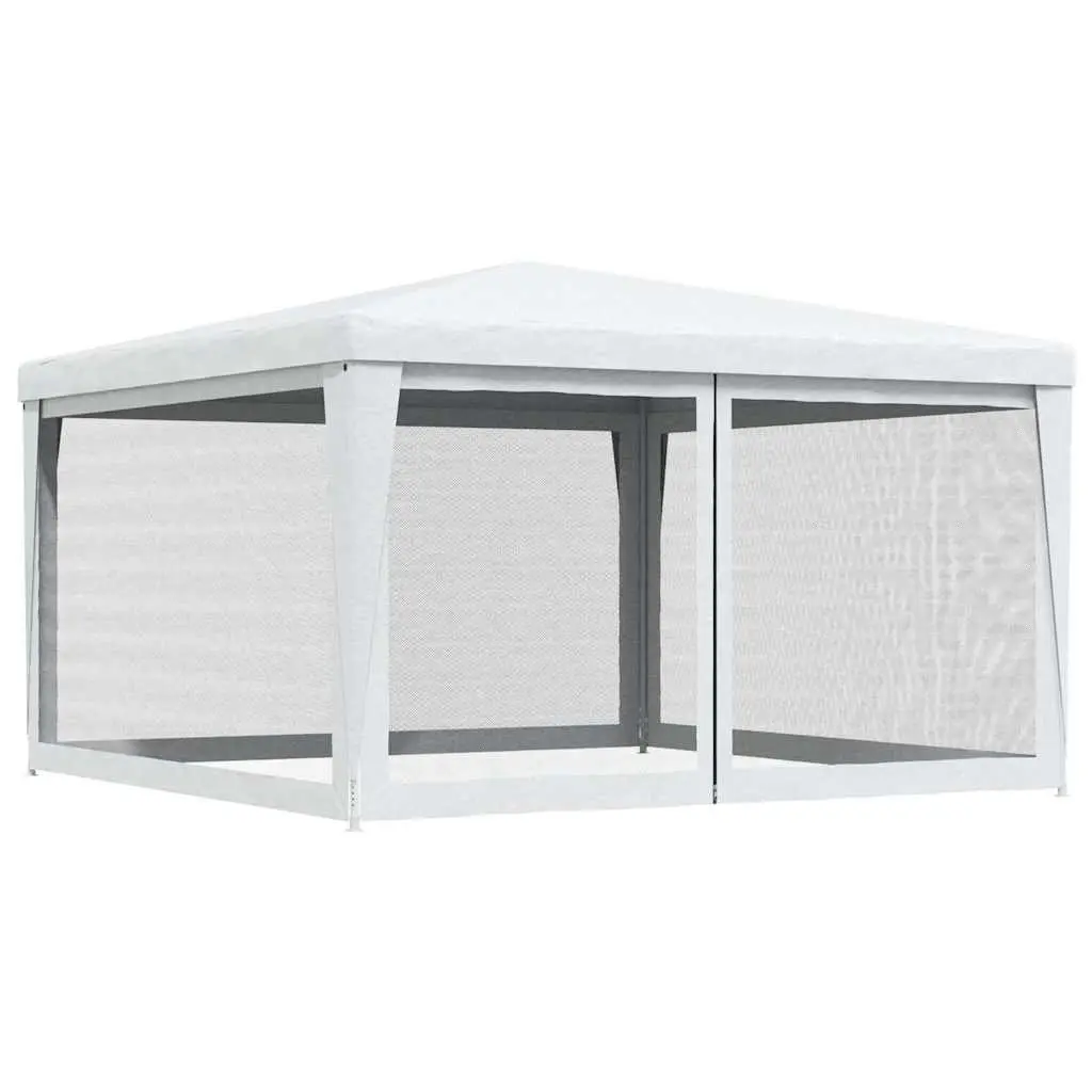 4x4m White Party Tent with Mesh Sidewalls