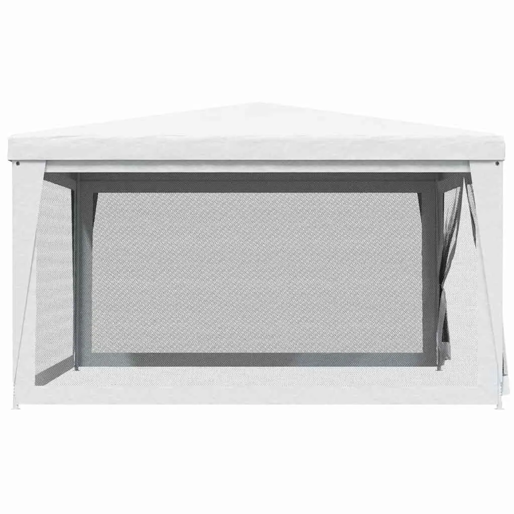 4x4m White Party Tent with Mesh Sidewalls