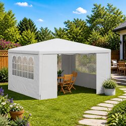 Sturdy 4x4m White Party Tent with Side Panels