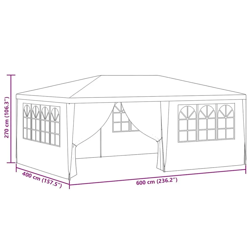 Party Tent Polyethylene 4x6m Blue