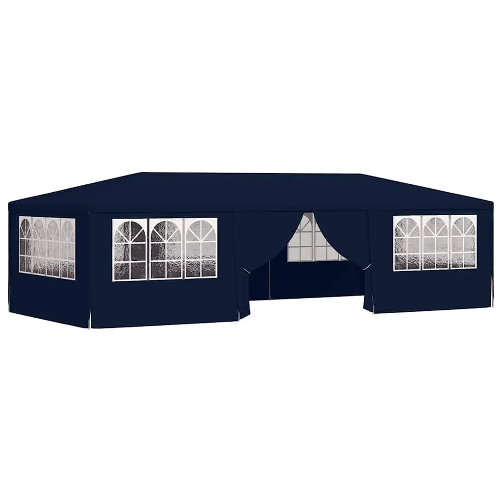 Party Tent Polyethylene 4x9m Blue Outdoor Canopy Gazebo with Side Walls Door Windows
