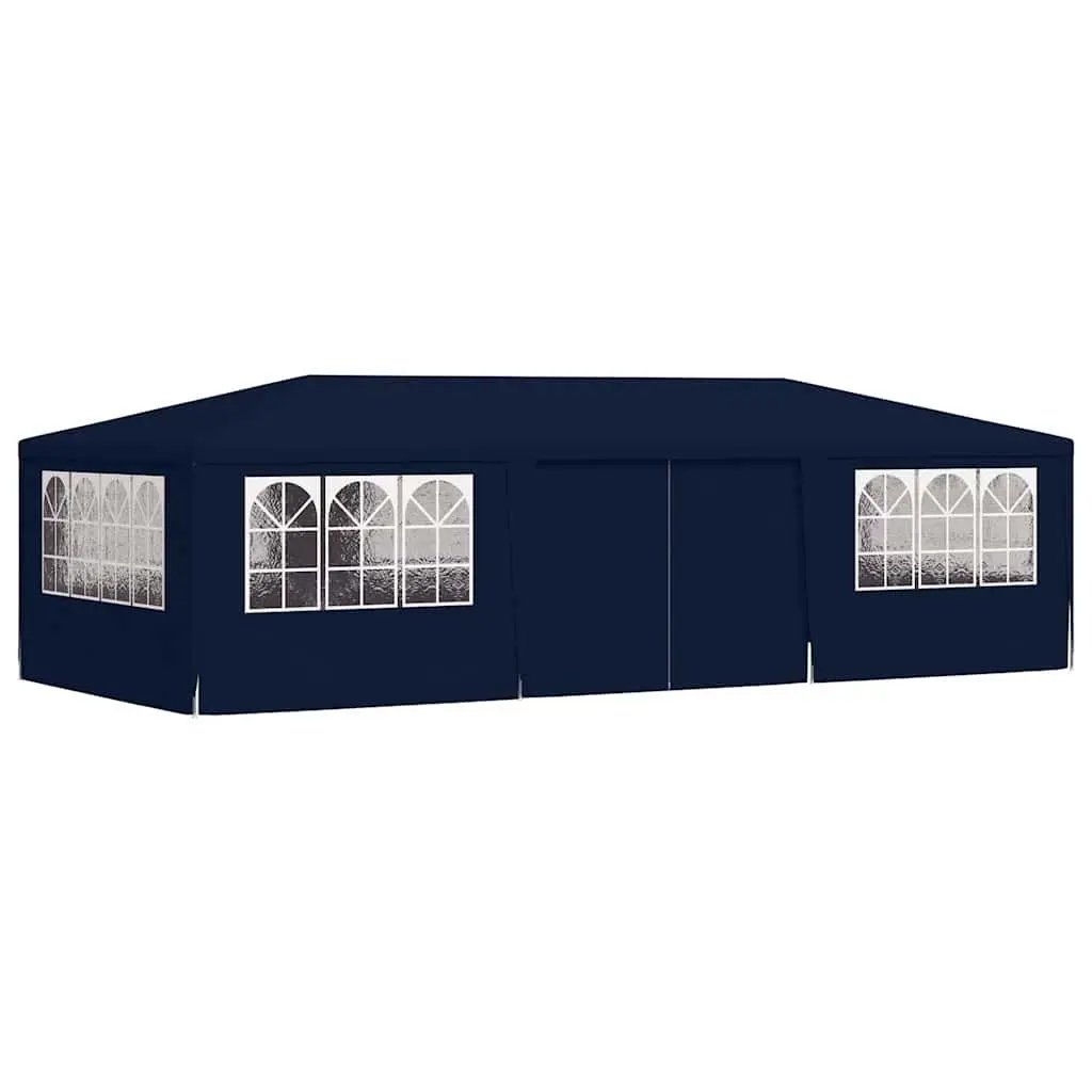 Party Tent Polyethylene 4x9m Blue Outdoor Canopy Gazebo with Side Walls Door Windows