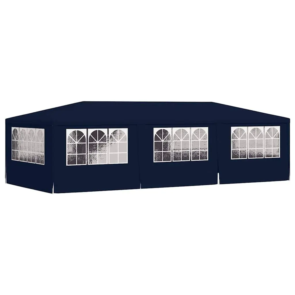 Party Tent Polyethylene 4x9m Blue Outdoor Canopy Gazebo with Side Walls Door Windows