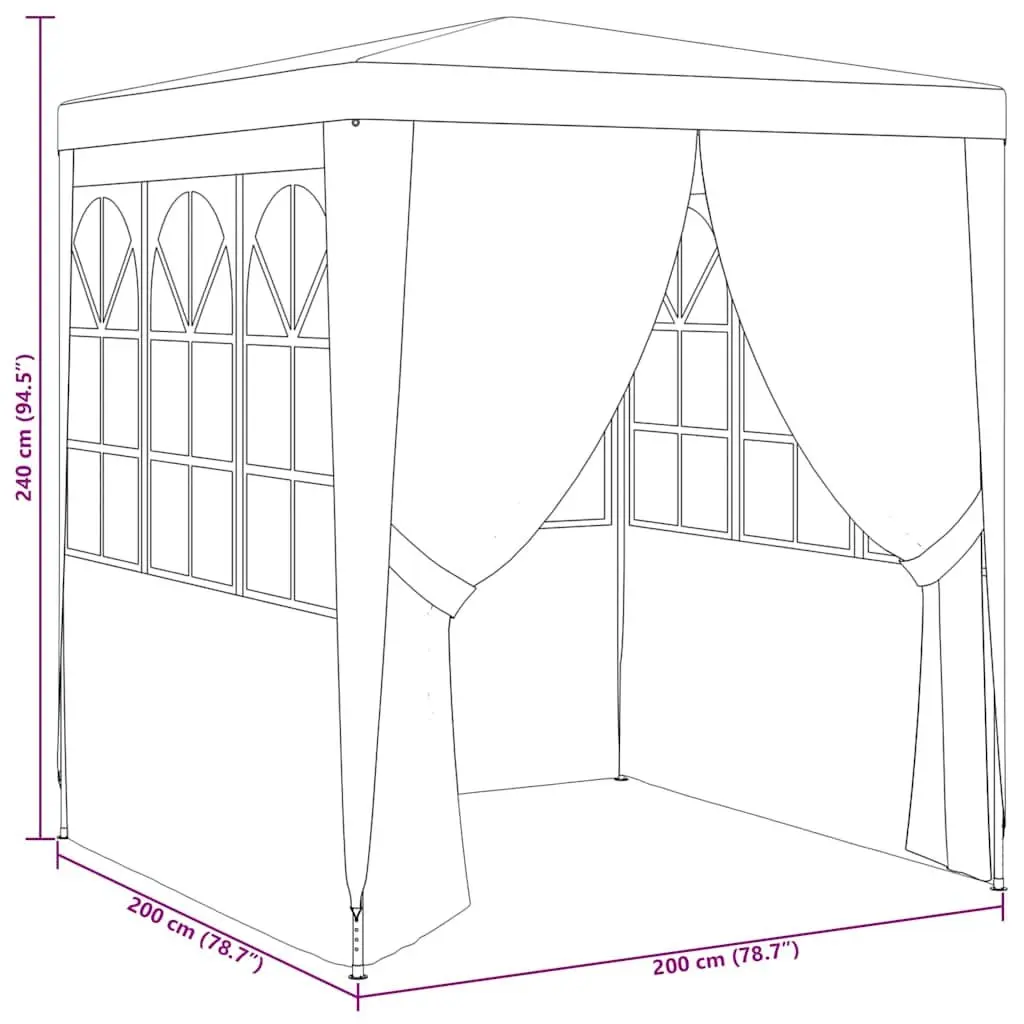 Party Tent Polyethylene 2x2m Anthracite