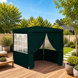 Sturdy Green Outdoor Party Tent 2x2m with Side Walls