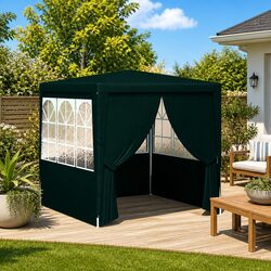 Sturdy Green Party Tent 2.5x2.5 m with Side Walls