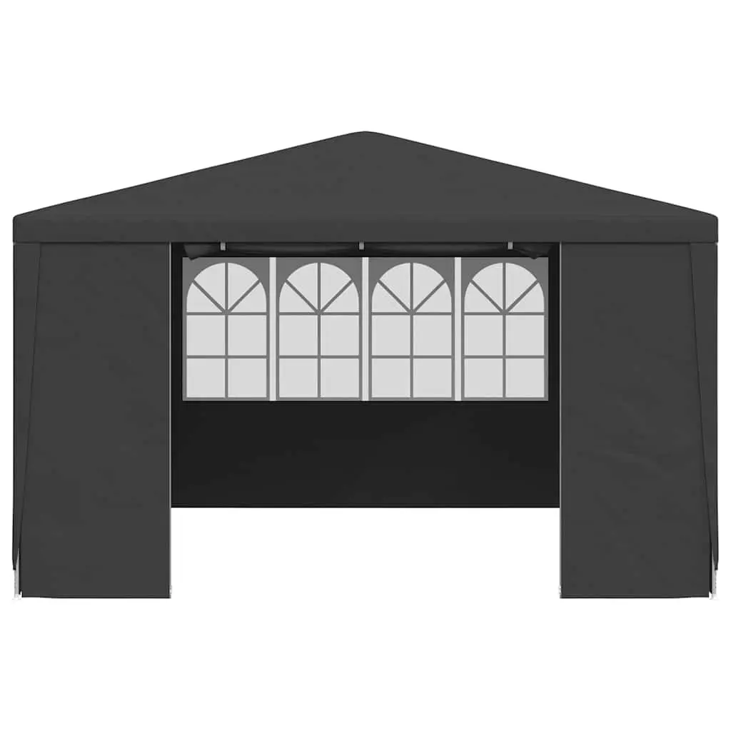 Party Tent Polyethylene 4x4 m Anthracite Outdoor Garden Gazebo Canopy with Side Walls