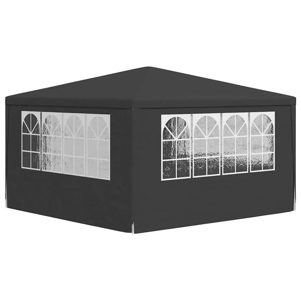 Party Tent Polyethylene 4x4 m Anthracite Outdoor Garden Gazebo Canopy with Side Walls