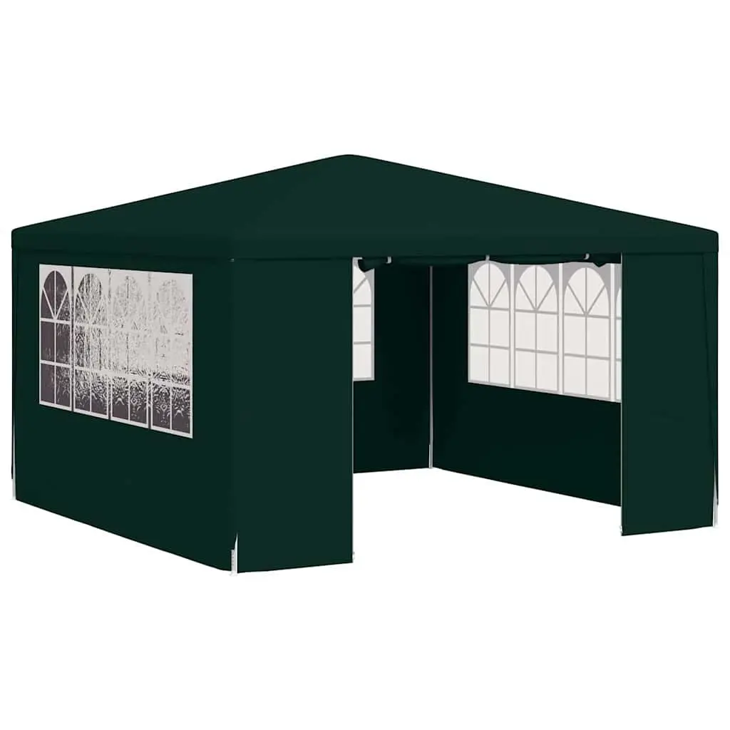 4x4 m Green Outdoor Party Tent with Side Walls and Windows