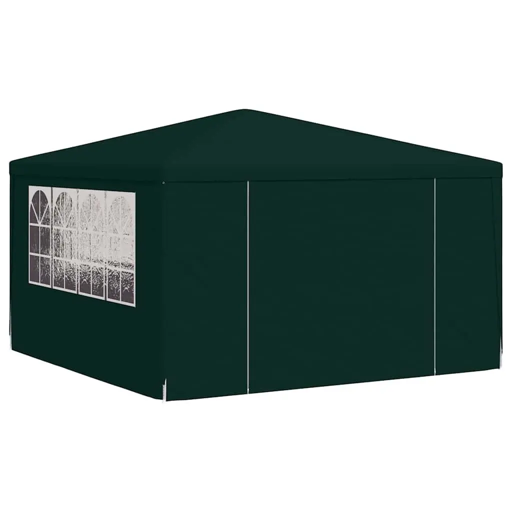 4x4 m Green Outdoor Party Tent with Side Walls and Windows