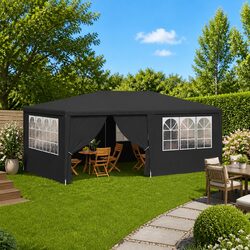 4x6 m Anthracite Party Tent with Windows and Door
