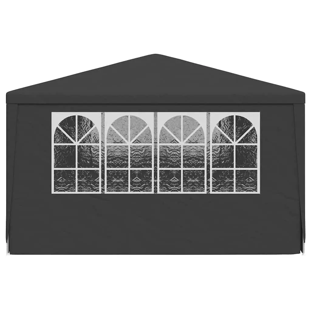 Party Tent Polyethylene 4x6 m Anthracite Outdoor Marquee with Side Walls Windows Door