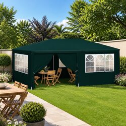 4x6m Green Outdoor Canopy Gazebo with Side Walls