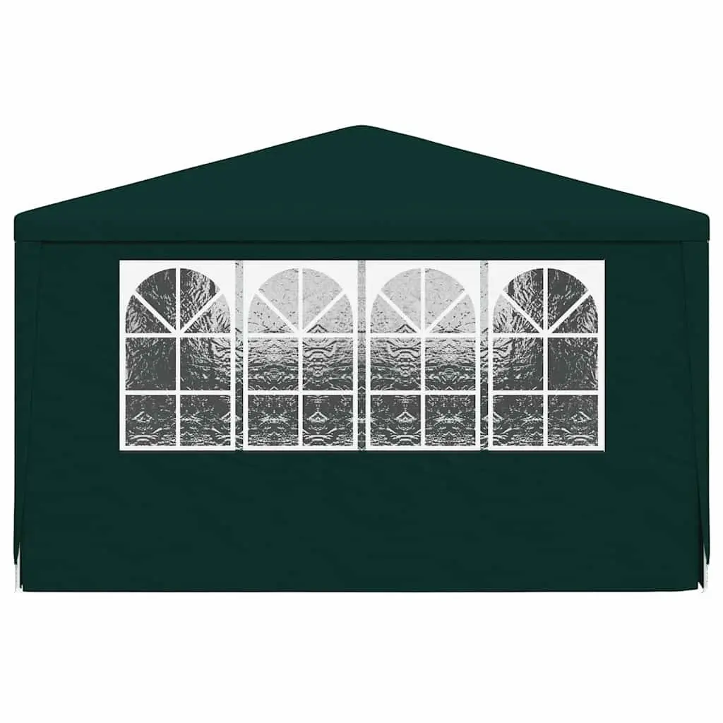 Party Tent Polyethylene 4x6m Green with Side Walls Windows Door Panels