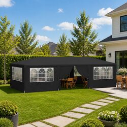 Outdoor Canopy Gazebo 4x9 m in Anthracite with Side Walls