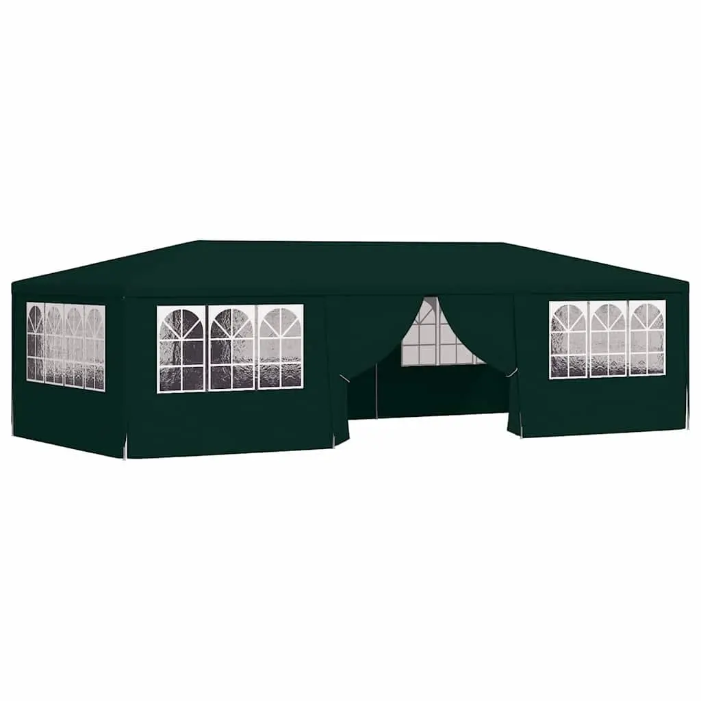 Green Party Tent with Side Walls 4x9m